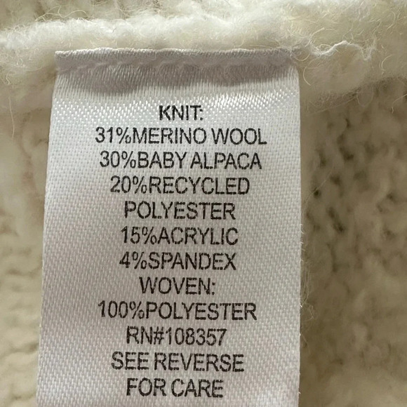 dh NEW YORK Merino Wool Baby Alpaca Cropped Knit Sweater Neutral Casual, Medium - Picture 15 of 16